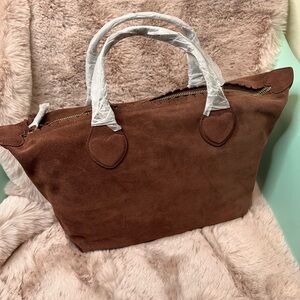 Stoney Clover Lane Pittsford Pouchette Shoulder Bag 29 in TEDDY SUEDE NWT
